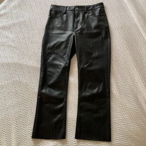 Zara black faux leather ankle pants